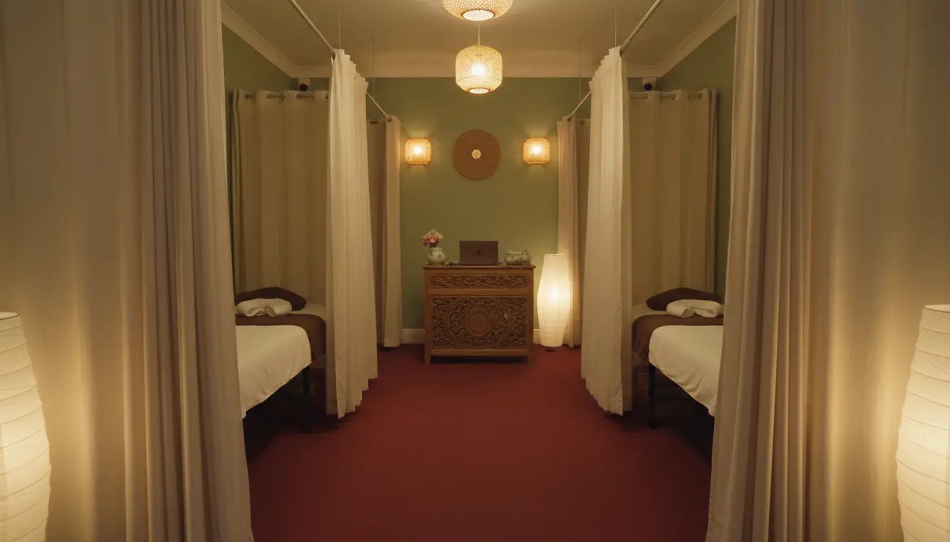 Wide view down the middle of the treatment room